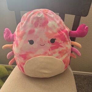 Squishmallows Pink and Cream Tie-Dye Crab Stuffed Animal